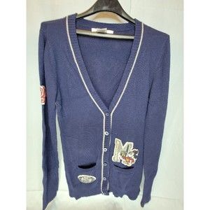 Disney Parks Mickey University Women's Varsity Sweater Size Large navy blue